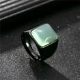 thumbnail image 2 of PAURO Gemstone Rings for Men Stainless Steel Black Simple Square Cool Colorful Personalized Statement Dainty Jewelry Light Green Size 9, 2 of 5