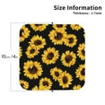 thumbnail image 3 of Kll Square Drink Coasters Set Of 4,Pu Leather Absorbent Coasters Set Decorative Coffee Cup Coasters Housewarming Gift For Home Decor-Sunflower, 3 of 9