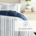 thumbnail image 4 of All Season Ultra Soft Comforter Set Lightweight Bedding in Farmhouse Stripe for Full/Queen Size by Comfort Canopy, 4 of 14