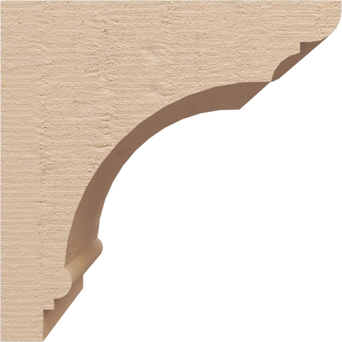 6"W x 6"D x 6"H Wide Hughes Rough Cedar Woodgrain TimberThane Corbel, Primed Tan