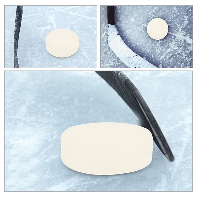 KALLORY 5Pcs Lightweight Ice Hockey Pucks in Light Yellow for Training Daily Use and Competition
