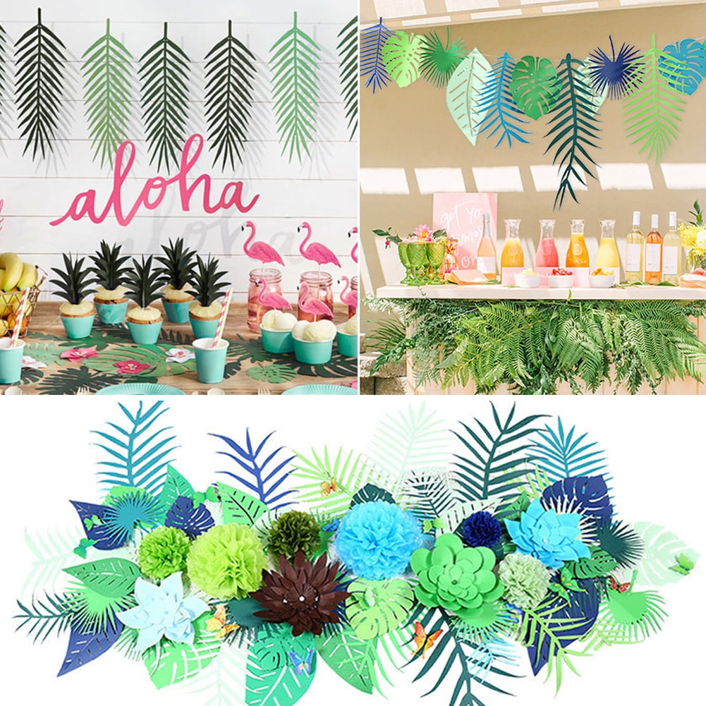 Travelwant 3m Hawaiian Pineapple Party Decorations Party Supplies Tropical Flamingo Palm Leaves Banner Hibiscus Flowers Pineapple Honeycomb Balls For Birthday Summer Beach Pool Party Home Decor Walmart Com