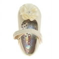 thumbnail image 6 of Josmo Infant Girls Hook and Loop Faux Leather Flat Heel Dress Shoes with Flower Ornament, Beige Patent, Size: 5, 6 of 8