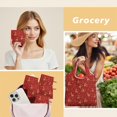 thumbnail image 6 of 5 Pack Foldable Shopping Bag,Red Christmas Golden Reindeer Pattern Reusable Grocery Bags with Pockets,Large Reusable Tote Bags with Handles Waterproof & Lightweight, 6 of 6