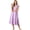 Pink Purple, variant on Women's Smocked Zip Front Cap Sleeve Dress 100% Polyester Sheer Bodice Unlined Easy Fit Everyday Wear Elegant Chic