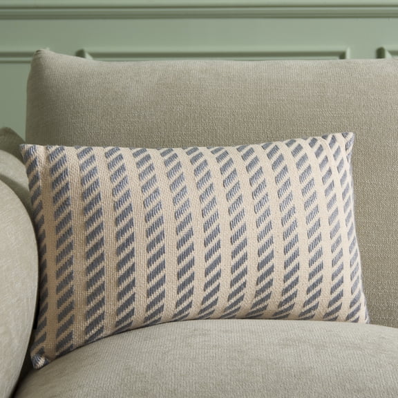 Safavieh Suki 12" x 20" Coastal Cotton Decorative Pillows, Natural/Gray