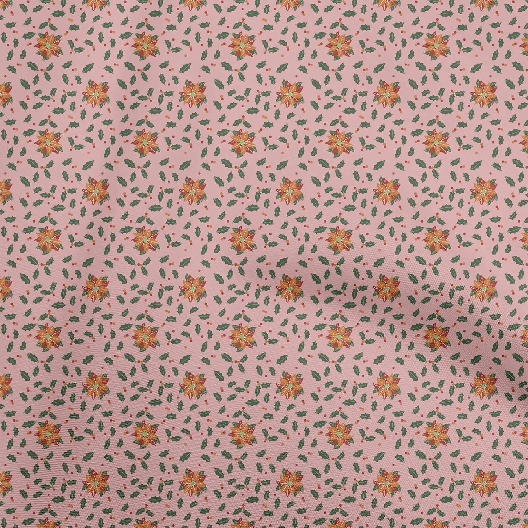 oneOone Cotton Jersey Light Pink Fabric Christmas Sewing Material Print Fabric By The Yard 58 Inch Wide