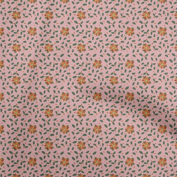 oneOone Silk Tabby Light Pink Fabric Christmas Fabric For Sewing Printed Craft Fabric By The Yard 42 Inch Wide