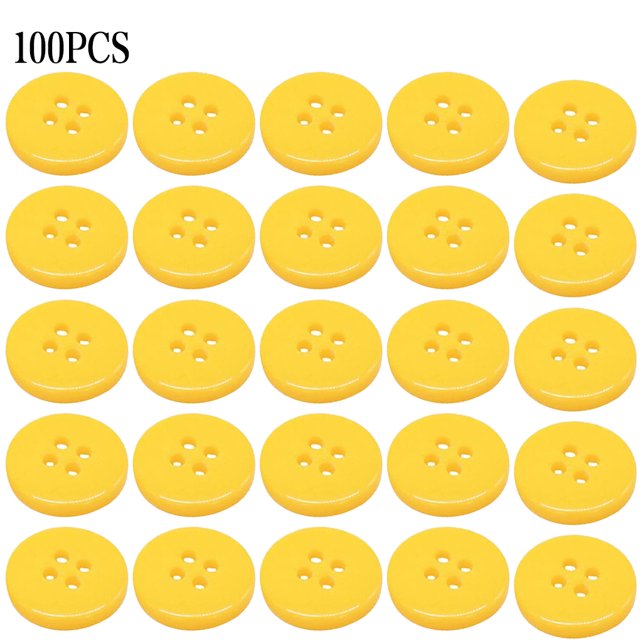 Botones de resina color caramelo 4 agujeros decoración hecha a mano para niños para manualidades de costura DIY 100 Piezas Kearding HA7573-07B