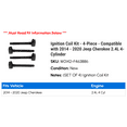 thumbnail image 2 of Ignition Coil Kit - 4-Piece - Compatible with 2014 - 2020 Jeep Cherokee 2.4L 4-Cylinder 2015 2016 2017 2018 2019, 2 of 2
