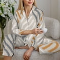 thumbnail image 6 of Pofeuu Geometric Print Womens Pajamas Set Long Sleeve Sleepwear Button Down Nightwear Soft Pj Lounge Sets Button Down Pajamas Women-X-Large, 6 of 7