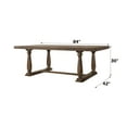 thumbnail image 4 of Bernard Weathered Oak Dining Table - 84" Rectangular Wood Trestle Table, Oak Finish, Solid Rubberwood Base, Mindy Veneer Top, for Dining Room, Malaysia Made, 4 of 6