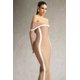 thumbnail image 3 of Vestido Bellabarnetten Hilda Maxi Brown con hombros descubiertos y manga larga, 3 of 6