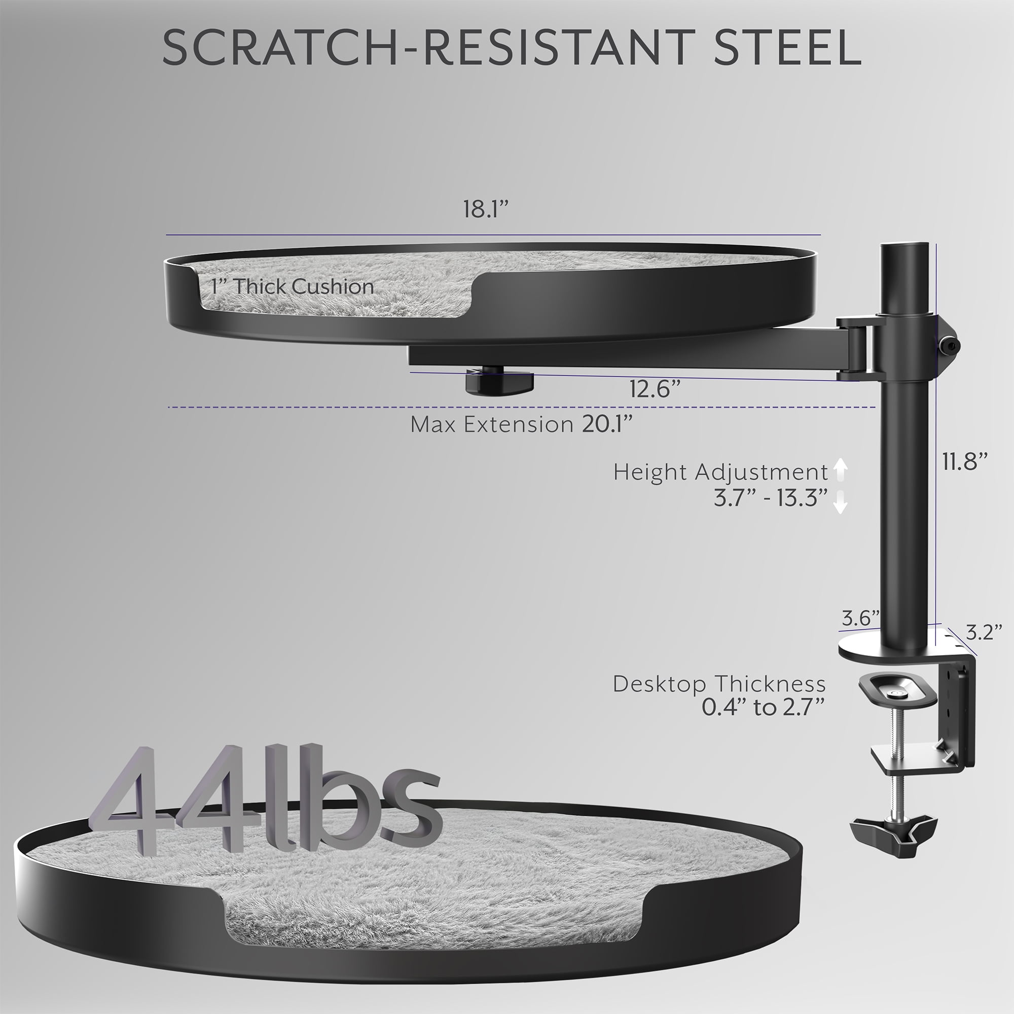 Life Finds Clamp-on Round Cat Bed for Home Office Desk