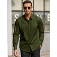 thumbnail image 3 of COOFANDY Mens Shirt Slim Fit Dress Wrinkle Free Business Plaid Button Down Collar, 3 of 6