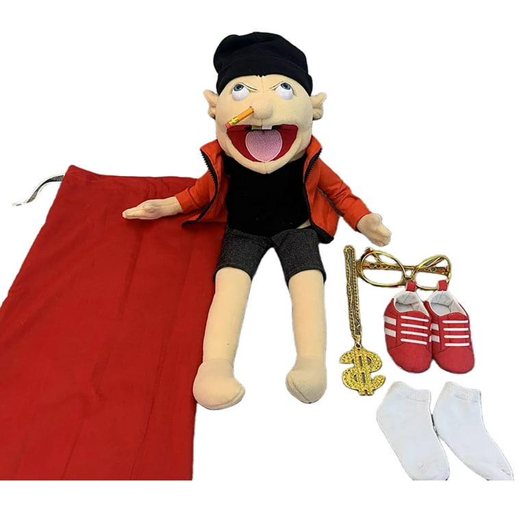 uiuoutoy Jeffy Plush Toy Cosplay Jeffy Hat Hand Puppet Game Ventriloquism  Prop Party Gift