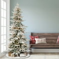 thumbnail image 2 of 7.5 ft Pre-lit Slim Flocked Utah Fir Tree 450 UL Clear Incandescent Lights, 2 of 5