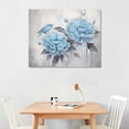 thumbnail image 2 of Shiartex Fall Decor Blue Flowers Canvas Wall Art Picture 20x16in for Living Room Bedroom 20x16in, 2 of 3
