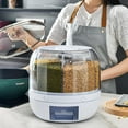 thumbnail image 2 of Food Grain Storage Container 6 Grid Rice Dispenser Rotatable Sealed Grain Food Storage Box Large Capacity Rice Bucket For Home Kitchen, 2 of 8