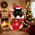thumbnail image 4 of Christmas Acrylic Ornament, Flat Stocking Pendant, Clear Christmas Tree Decoration, Durable Hanging Holiday Decor, 3.14x1.18 Inch for Home and Party, 4 of 7