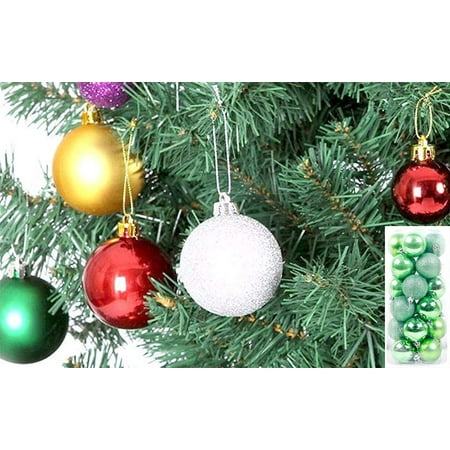 Bright ornamental balls to decorate the christmas tree stock photo 24PCS Christmas Decoration Ornaments Ball Multicolor Christmas Tree Balls for Holiday Wedding