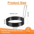 thumbnail image 2 of Uxcell 2Pcs Egg Rings 3.5" Stainless Steel Nonstick Pancake Cooking Ring for Griddle Frying Eggs Sandwich Omelets Breakfast, 2 of 7