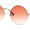 Gold - Red, variant on Hippie Gradient Round Circle Lens Metal Half Rim Double Bridge Sunglasses Gold - Smoke