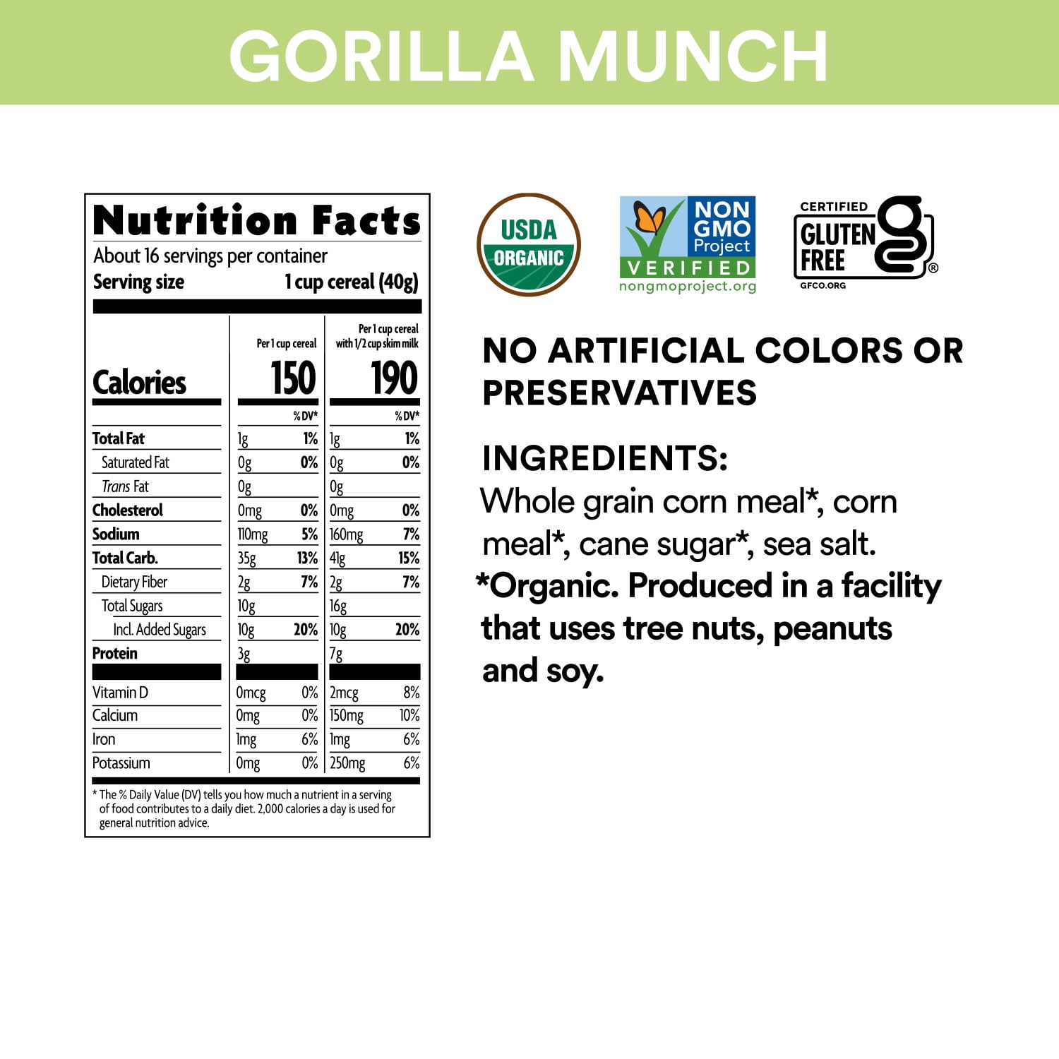 EnviroKidz Organic Gorilla Munch Breakfast Cereal, 23oz Bag (pack of 6)