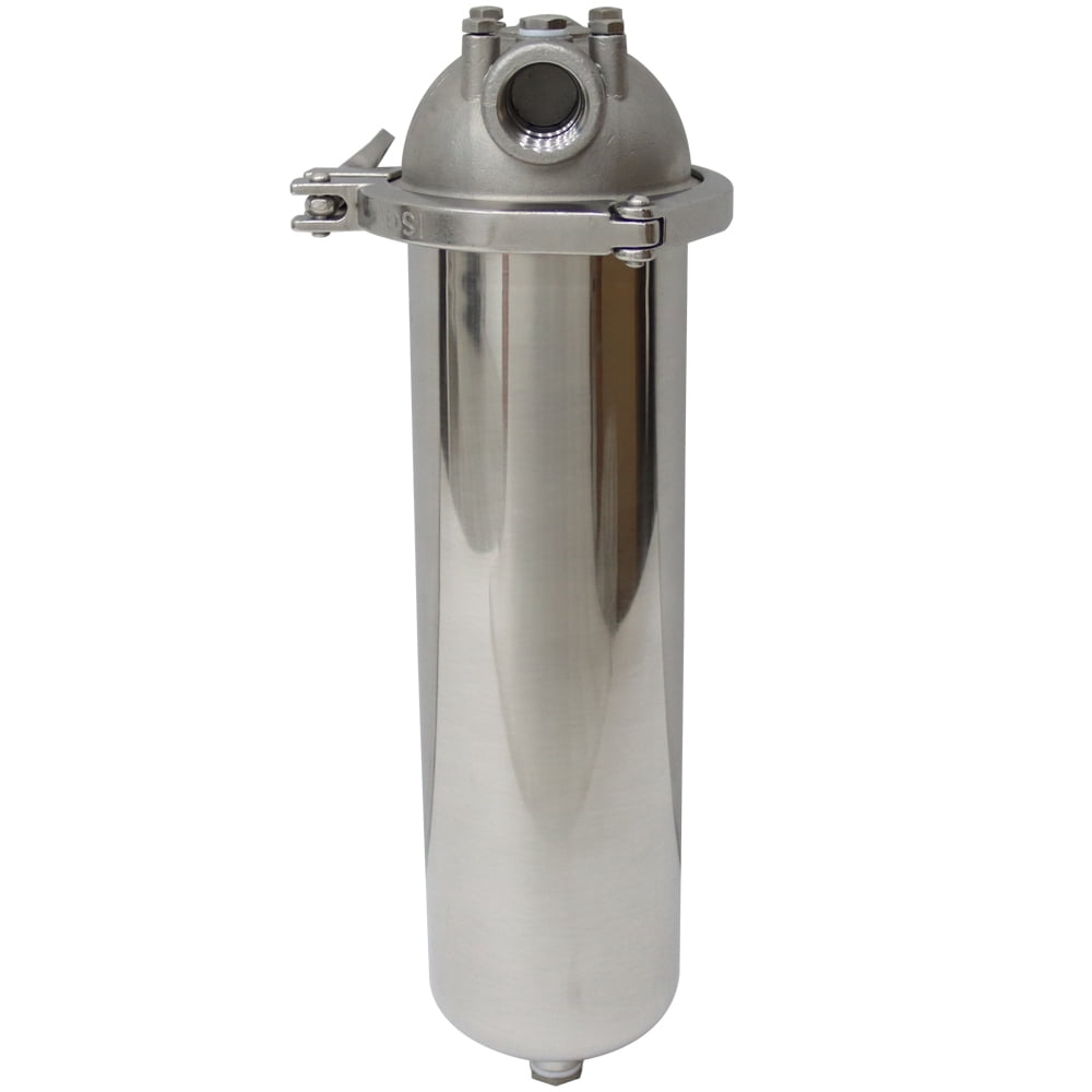 Corrosion-resistant 304 Stainless Steel 145psi Pressure Filter Housing for 10"L Cartridges 3/4"NPT w/Bracket