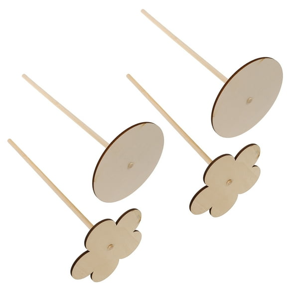 KAKOWELY Wooden Donut Stand for Display Use Beige Color Lightweight and Stable Structure Perfect for Parties and Cake Shops 4 Sets