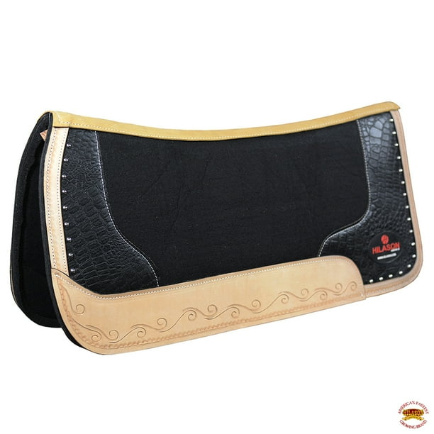 Hilason Western Wool Felt Gel Horse Saddle Pad W/ Alligator Print