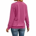 thumbnail image 5 of Aobny Thermal Fall Clothes for Women Pink Long Sleeve Crew Neck Sweatshirts Pullover Floral Tops Womens Work Shirts,S, 5 of 5