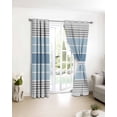 thumbnail image 4 of Fsddascl Blue Striped Blackout Curtains for Bedroom/Living Room, Thermal Insulated Kitchen Curtains, Modern Minimalist Gradient Lines Aesthetic Grommet Darkening Window Treatment Drapes 52"x45"x2, 4 of 8
