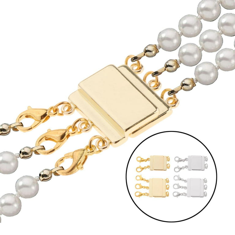 14k Solid Gold Multi Necklace Clasp Layered Necklace Detangler