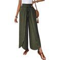 thumbnail image 5 of Women's Vintage Cotton Linen Overalls with Christmas Print - Casual Loose Jumpsuit with Shoulder Straps & Pockets, Army Green, Size L, 5 of 5
