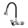 thumbnail image 1 of Chrome Kitchen Sink Faucet, Universal Black Hose Multi-Mode Spout Wall Mount, Cold Hot Water Mixer Kitchen Washbasin Tap ,Versatile Features, 1 of 7