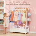 thumbnail image 3 of LZNIOZ Kids Clothing Rack Double Rod Clothes Rack with Bottom Storage Toddler Dress Up Rack, White, 3 of 7