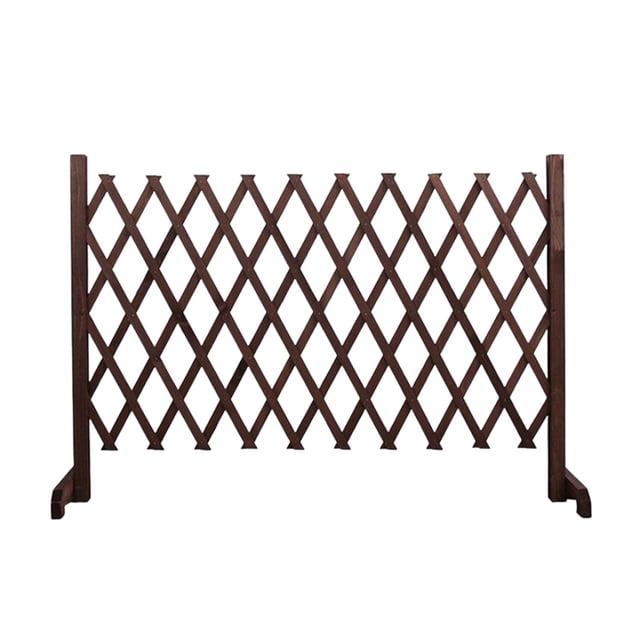 GROWTH TANK Barrière en Bois pour Chien Porte Extensible pour Jardin Protection de Porte s'Ajuste à Différentes Largeurs 170cmx70cm Brun