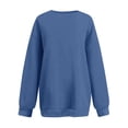 thumbnail image 5 of Crew Neck Sweatshirts Women Fall Oversized Crewneck Sweatshirt Vintage Fleece Pullover Loose Fit Cute Y2K Hoodie Blue S, 5 of 5