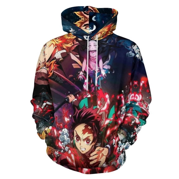 Demon Slayer Unisex Sweatshirts Loose Pullover Sweater Hooded Hoodie 3D Printing Jacket Winter Fall Clothes S