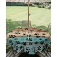 thumbnail image 2 of Light Blue Dog Paws Outdoor Tablecloth with Umbrella Hole, Farmhouse Vintage Modern Blue Brown Wood Waterproof Outdoor Table Cover, Patio Tablecloths for Party/Garden/Picnic, Round 54 inch, 2 of 9