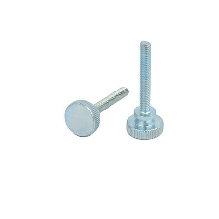 Unique Bargains M6x40mm Carbon Steel Flat Knurled Head Fully