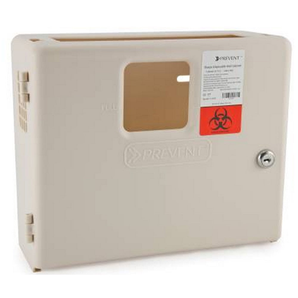 McKesson Prevent Sharps Collector Wall Cabinet Locking Wall Mount, Polypropylene, 1 Cabinet