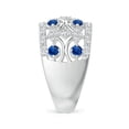 thumbnail image 3 of ANGARA Natural Art Deco Style Sapphire Broad Anniversary Ring in 14K White Gold for Women (Size-2.4mm) | September Birthstone, Anniversary, Jewelry Gift for Women | Natural Blue Sapphire Ring, 3 of 9