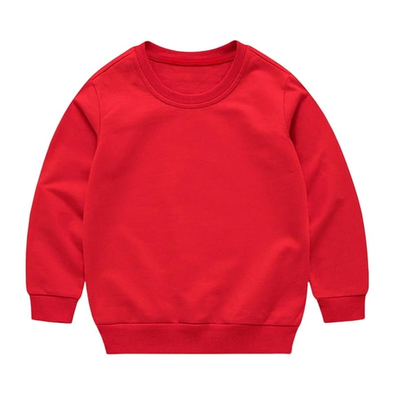 Timegard Unisex Baby Clothes Toddler Boy Girl Sweatshirts Solid Color Infant Pullover Tops 1-13 Years