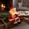 thumbnail image 4 of Battery Operated Lighted Santa Figurine, Resin Christmas LED Table Night Light, Cute Holiday Decor Ornament for Living Room, Bedside, Shelf and Christmas Indoor Home Festive Arrangements, 4 of 6