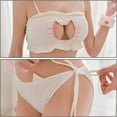 thumbnail image 4 of Lencería japonesa Anime Lindo Gato Ojo de Cerradura Traje Disfraz Babydoll Orejas de Gato Aro de Pelo Cola de Gato - Blanco, 4 of 5
