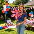 thumbnail image 2 of JHyouerji Double Layer Patriotic Pinwheel American Flag Design for Outdoor Yard Garden 4th of July Independence Day Decoration, 2 of 7