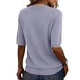 thumbnail image 4 of Women's 2026 Fall V Neck Sweater Trendy Long Sleeve Casual Lightweight Ribbed Knit Pullover Tops, 4 of 4