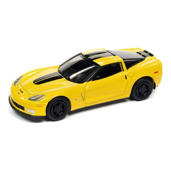2012 Chevy Corvette Z06, Velocity Yellow - Johnny Lightning JLSP189 - 1/64 scale Diecast Car